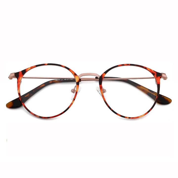 Kansept Women's Full Rim Round Cat Eye Stainless Steel Eyeglasses 0024 Full Rim Kansept   