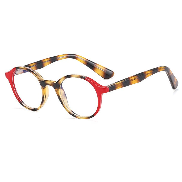 CCspace Unisex Children's Full Rim Round PC Plastic Eyeglasses 56544 Full Rim CCspace C4RedYellow