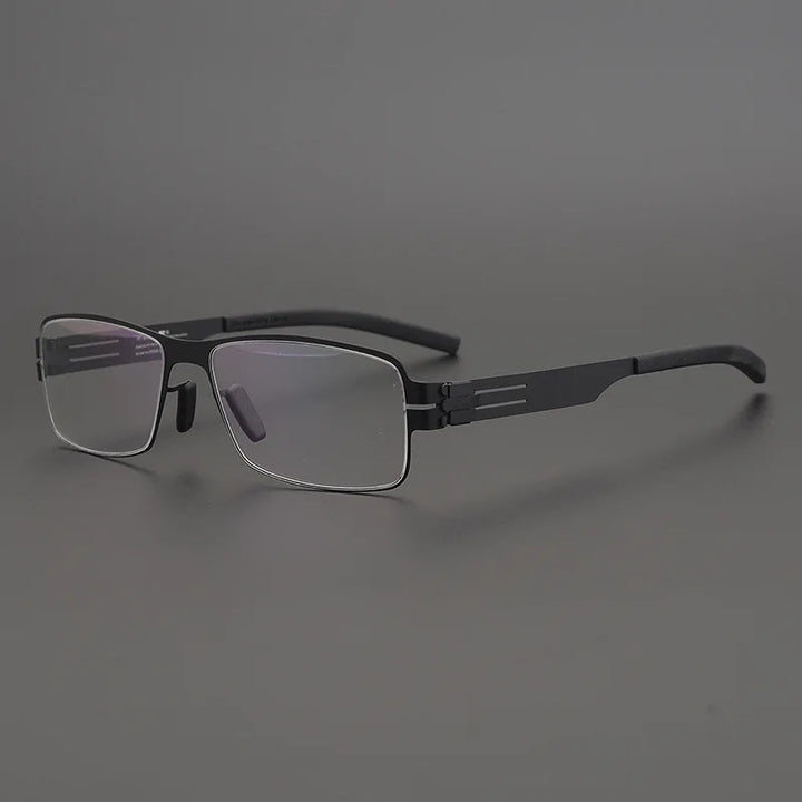 Black Mask Unisex Full Rim Square Screwless Steel Eyeglasses 4294 Full Rim Black Mask Black