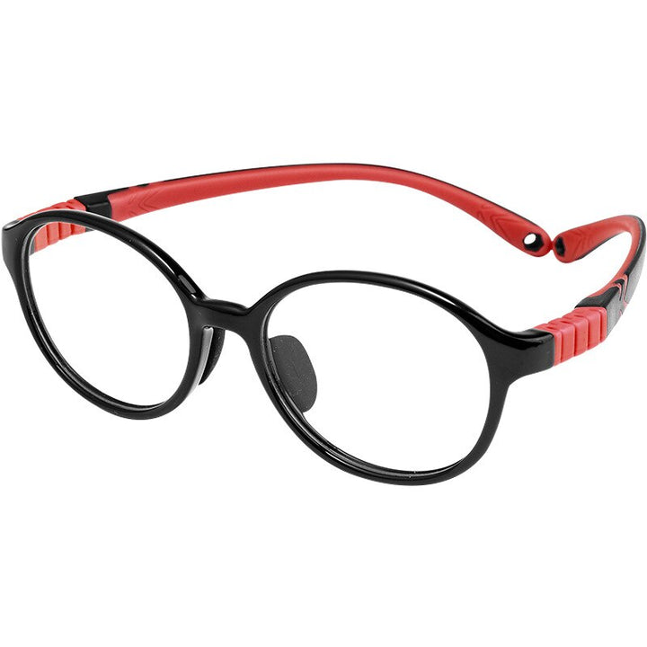 Yimaruili Unisex Children's Full Rim Round Tr 90 Silicone Eyeglasses 9022et Full Rim Yimaruili Eyeglasses   