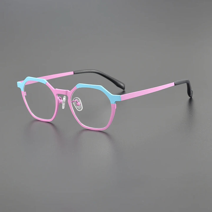 Nobler Unisex Full Rim Flat Top Polygon Titanium Eyeglasses 1858 Full Rim Nobler C4