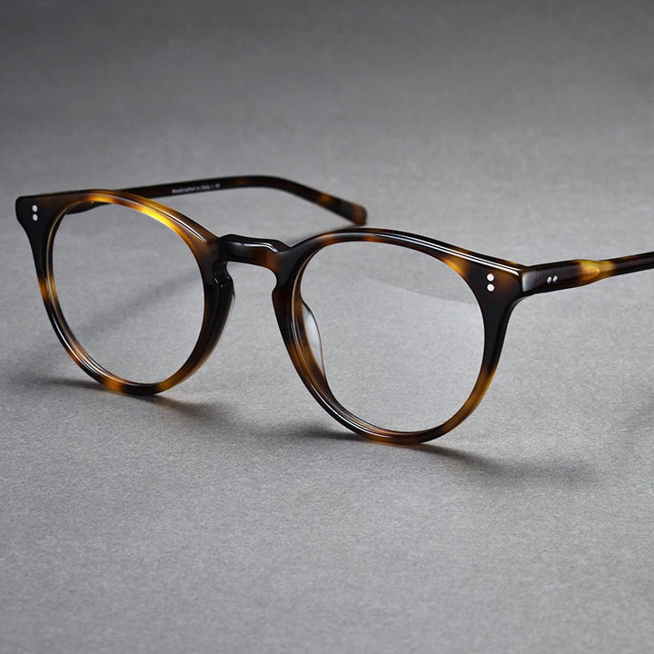 Black Mask Women's Full Rim Round Acetate Eyeglasses M5183 Full Rim Black Mask Brown Tortoise