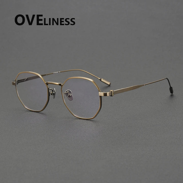 Oveliness Women's Full Rim Square Oval Titanium Eyeglasses 872130 Full Rim Oveliness bronze