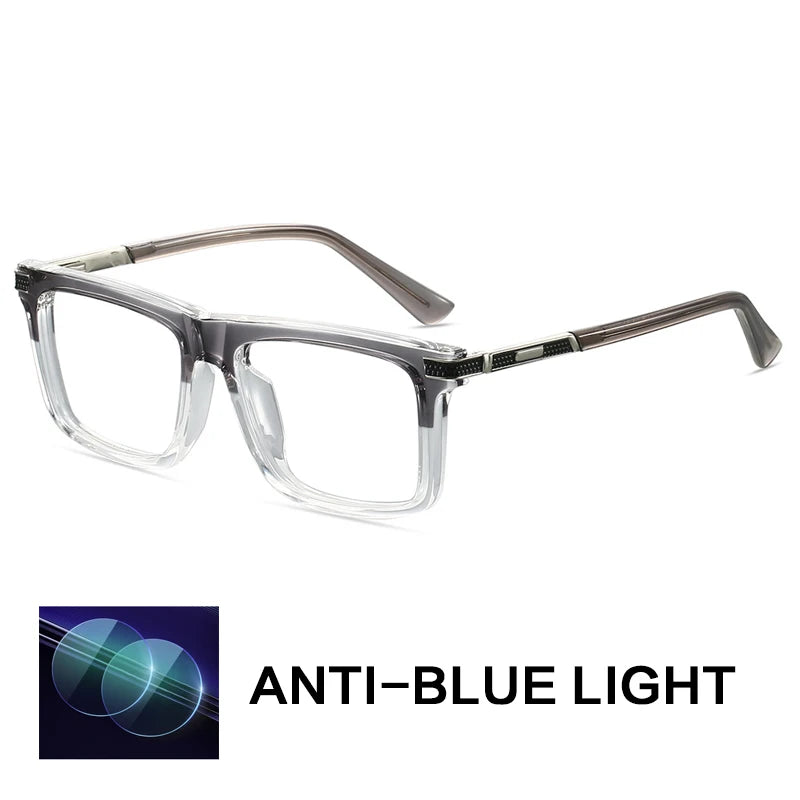 Gatenac Unisex Full Rim Square Tr 90 Titanium Reading Glasses Gxy84002