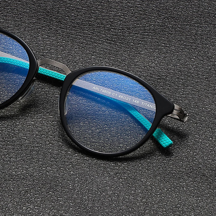 Gatenac Unisex Full Rim Round Titanium Eyeglasses Gxyj1155 Full Rim Gatenac