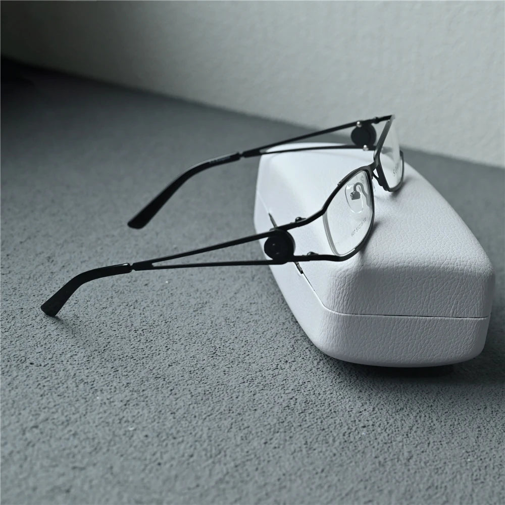Cubojue Unisex Semi Rim Oval Rectangle Alloy Reading Glasses C607 Reading Glasses Cubojue