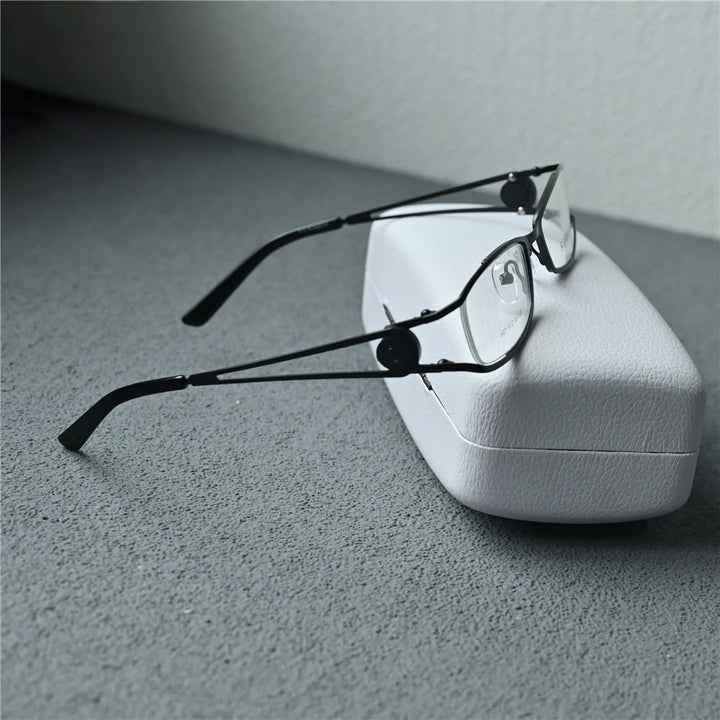 Cubojue Unisex Semi Rim Oval Rectangle Alloy Reading Glasses C607 Reading Glasses Cubojue