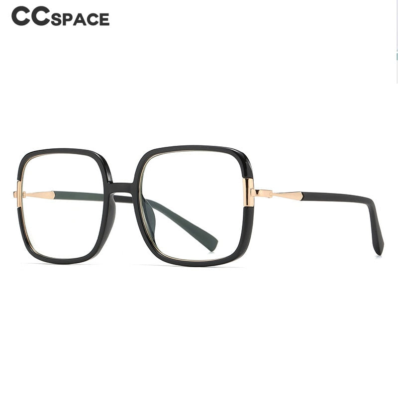 CCspace Unisex Full Rim Large Square Tr 90 Titanium Eyeglasses 56314 Full Rim CCspace