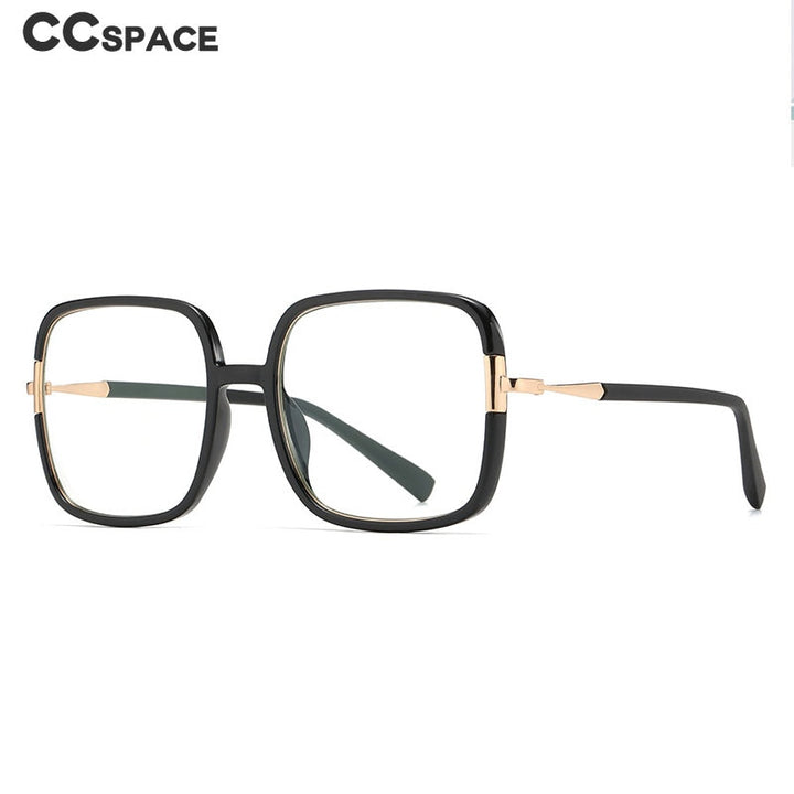 CCspace Unisex Full Rim Large Square Tr 90 Titanium Eyeglasses 56314 Full Rim CCspace