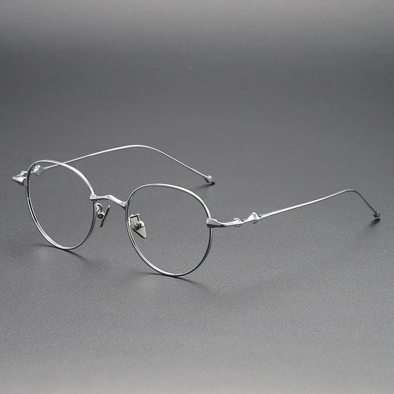 Yimaruili Unisex Full Rim Round Titanium Eyegalsses 614701