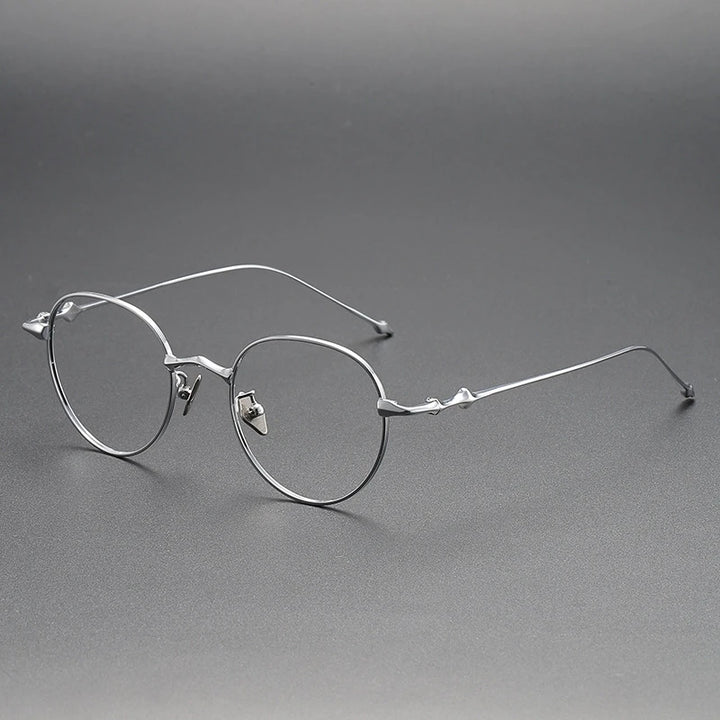 Yimaruili Unisex Full Rim Round Titanium Eyegalsses 614701