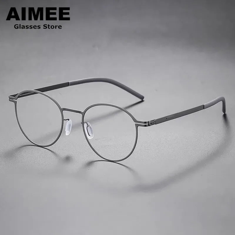 Aimee Unisex Full Rim Square Screwless Steel Eyeglasses 61499