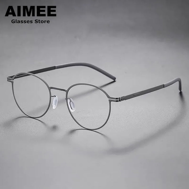 Aimee Unisex Full Rim Square Screwless Steel Eyeglasses 61499