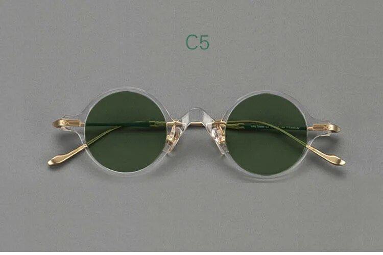 Yujo Unisex Full Rim Round Titanium Acetate Polarized Sunglasses 4128B Full Rim Yujo C5 China
