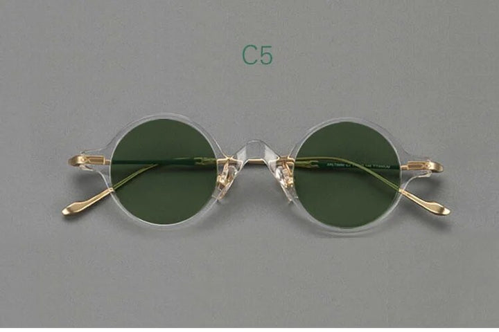 Yujo Unisex Full Rim Round Titanium Acetate Polarized Sunglasses 4128B Full Rim Yujo C5 China