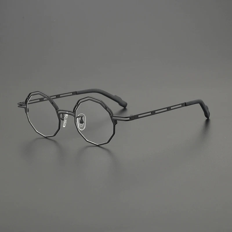 Gatenac Women's Full Rim Polygon Round Titanium Eyeglasses G85888