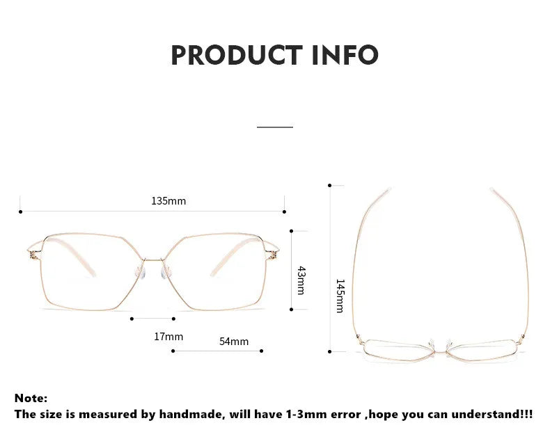 Aimee Women's Full Rim Polygon Square Screwless Titanium Eyeglasses 61008