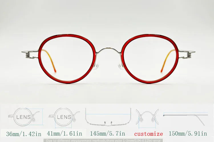 Yujo Unisex Full Rim Oval Stainless Steel Acetate Eyeglasses Y3641 Full Rim Yujo green CHINA