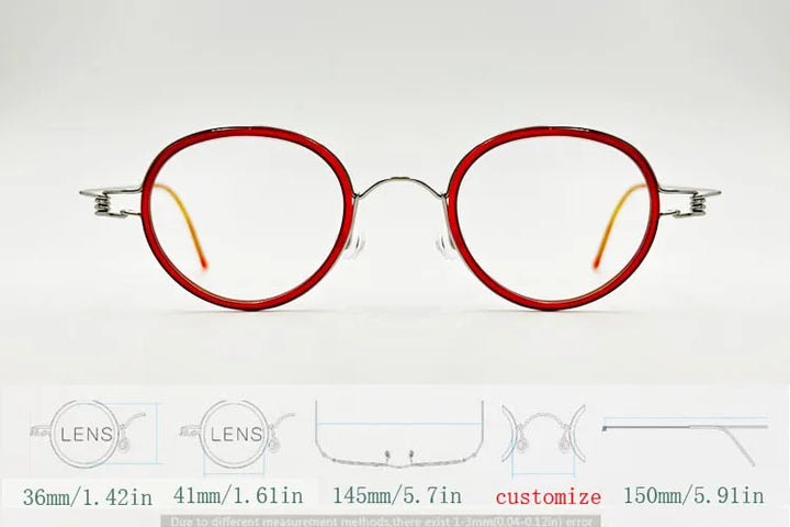 Yujo Unisex Full Rim Oval Stainless Steel Acetate Eyeglasses Y3641 Full Rim Yujo green CHINA