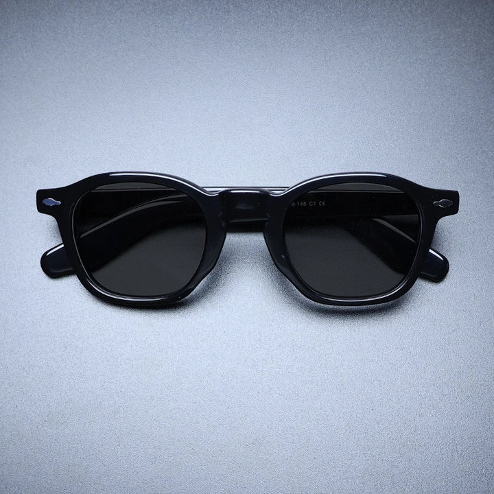 Gatenac Unisex Full Rim Square Acetate Polarized Sunglasses M001 Sunglasses Gatenac Black Gray