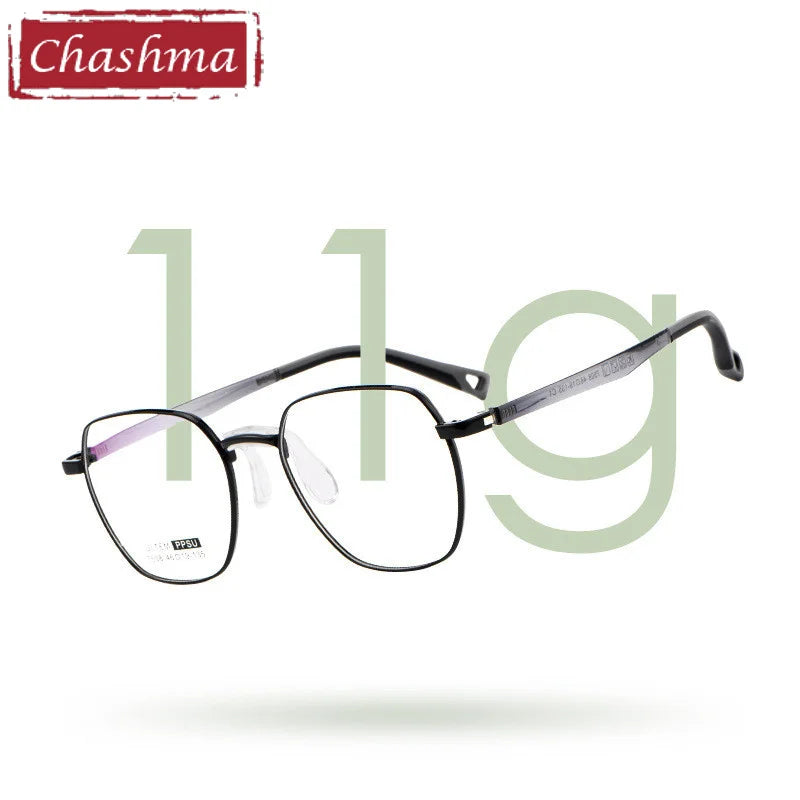 Chashma Ottica Unisex Youth Full Rim Polygon Stainless Steel Eyeglasses 7508 Full Rim Chashma Ottica