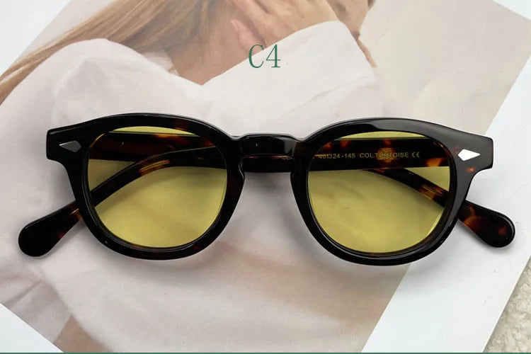 Yujo Women's Full Rim Oval Square Acetate Polarized Sunglasses Y4638 Sunglasses Yujo C4 CHINA