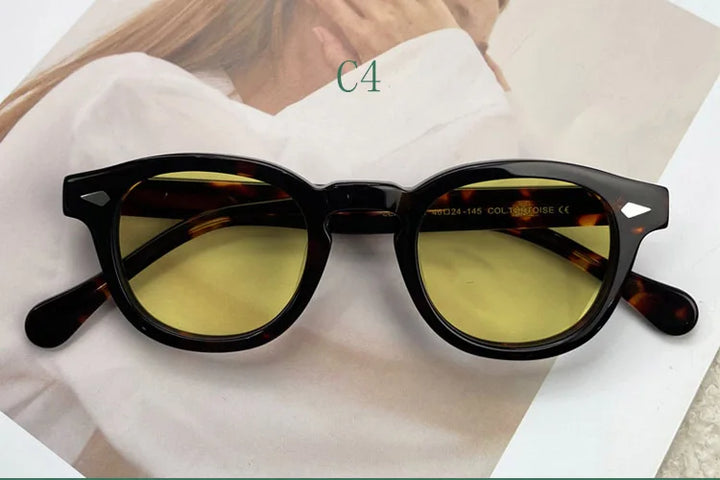 Yujo Women's Full Rim Oval Square Acetate Polarized Sunglasses Y4638 Sunglasses Yujo C4 CHINA