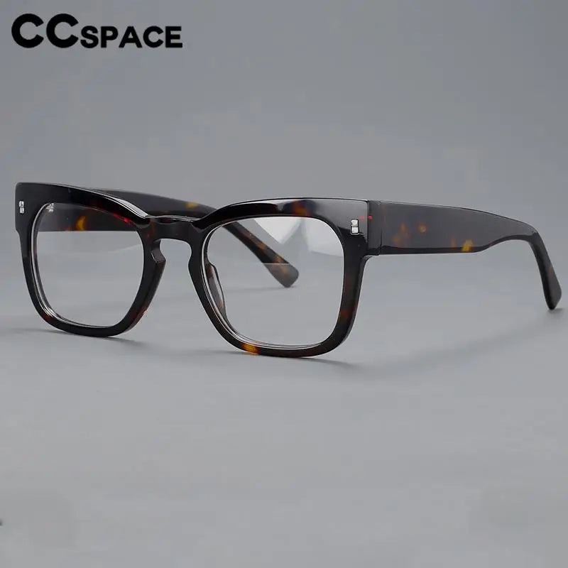 CCSpace Unisex Full Rim Square Cat Eye Acetate Eyeglasses 57232 Full Rim CCspace   