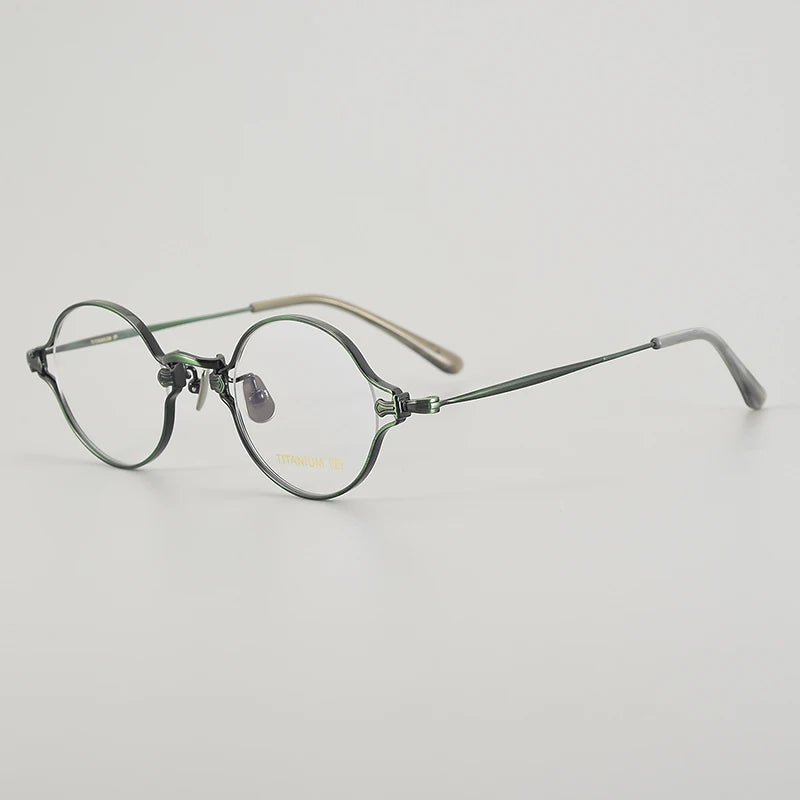 Muzz Unisex Full Rim Small Round Titanium Eyeglasses M188 Full Rim Muzz C4