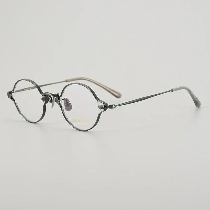 Muzz Unisex Full Rim Small Round Titanium Eyeglasses M188 Full Rim Muzz C4