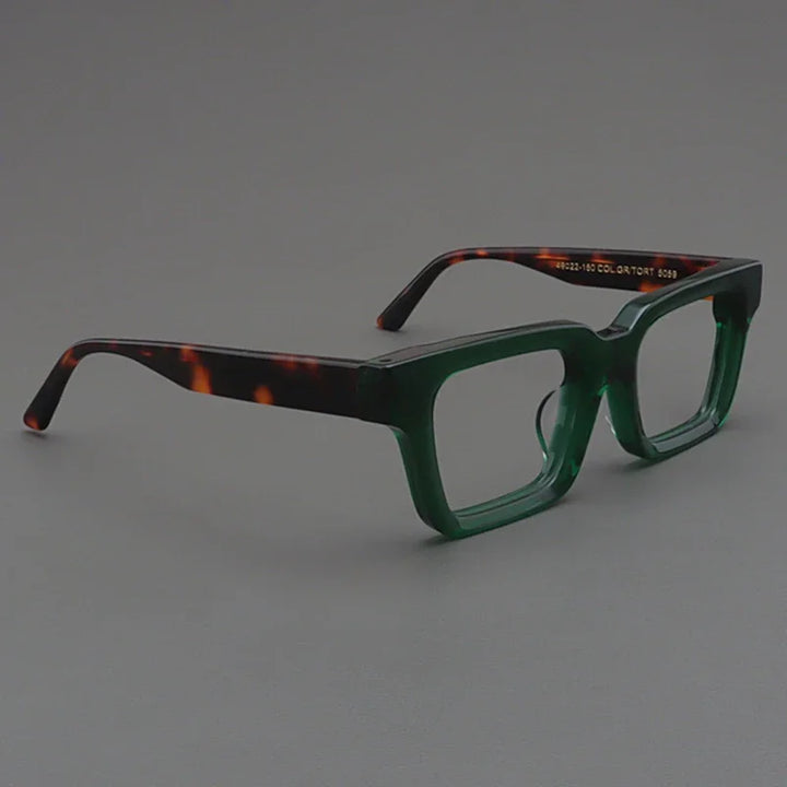 Hewei Unisex Full Rim Square Brow Line Thick Acetate Eyeglasses 34111