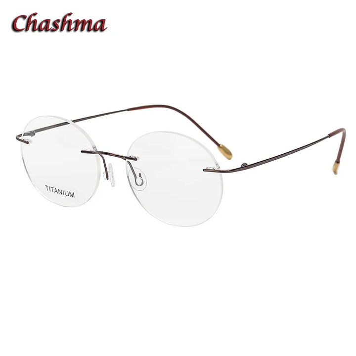 Chashma Ochki Women's Rimless Round Titanium Eyeglasses 16012