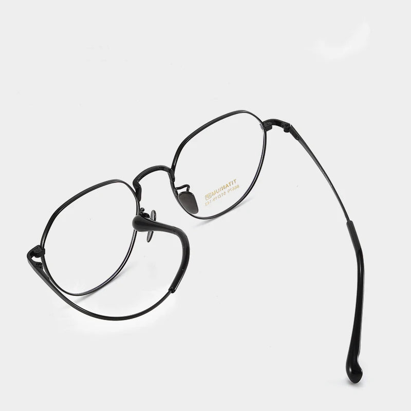 Bclear Women's Full Rim Flat Top Round Titanium Eyeglasses 48669 Full Rim Bclear