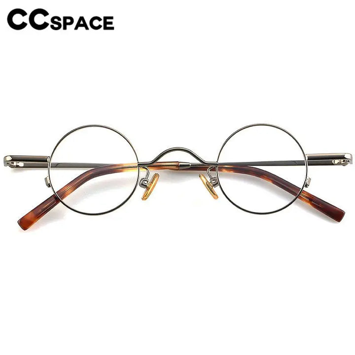 CCspace Unisex Full Rim Round Titanium Eyeglasses 56948 Full Rim CCspace