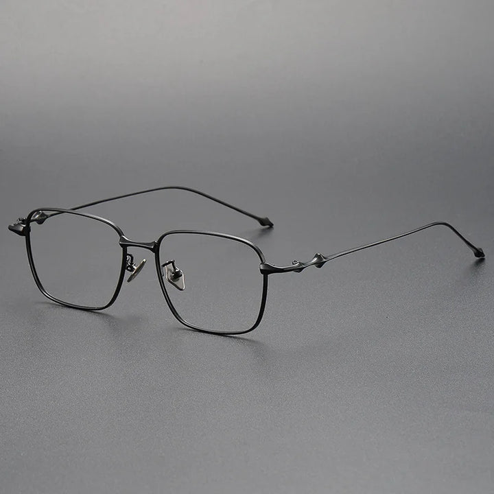 Yimaruili Unisex Full Rim Polygon Square Titanium Eyeglasses 614702