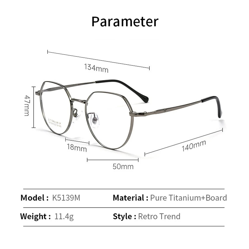 Xbora Women's Full Rim Flat Top Polygon Titanium Eyeglasses 75139