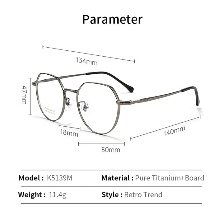 Xbora Women's Full Rim Flat Top Polygon Titanium Eyeglasses 75139
