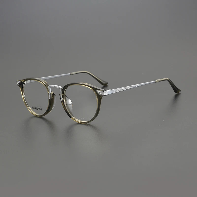 Nobler Unisex Full Rim Round Titanium Acetate Eyeglasses 2809 Full Rim Nobler C12