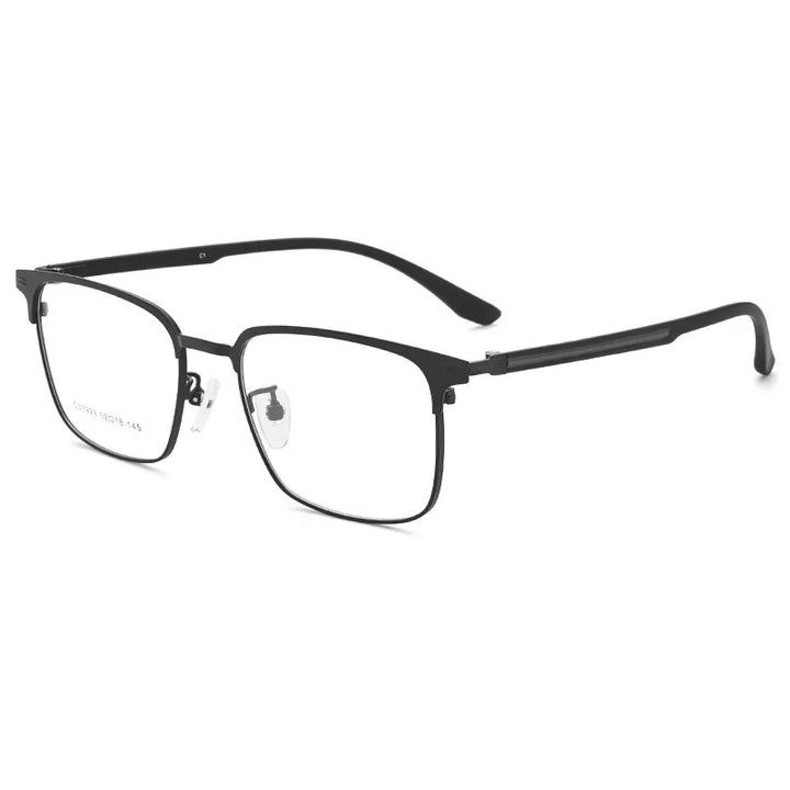 Kocolior Unisex Full Rim Square Alloy Hyperopic Reading Glasses 33999 Reading Glasses Kocolior Black China +25
