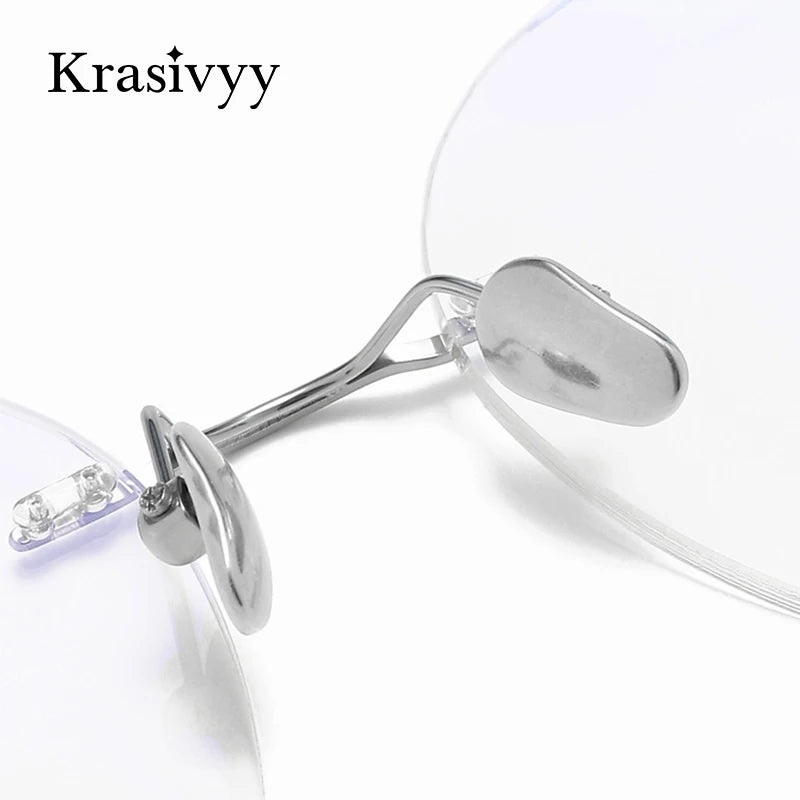 Krasivyy Women's Rimless Polygon Titanium Eyeglasses K5930 Rimless Krasivyy