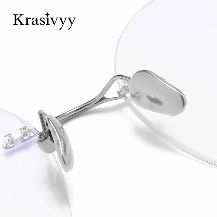 Krasivyy Women's Rimless Polygon Titanium Eyeglasses K5930 Rimless Krasivyy