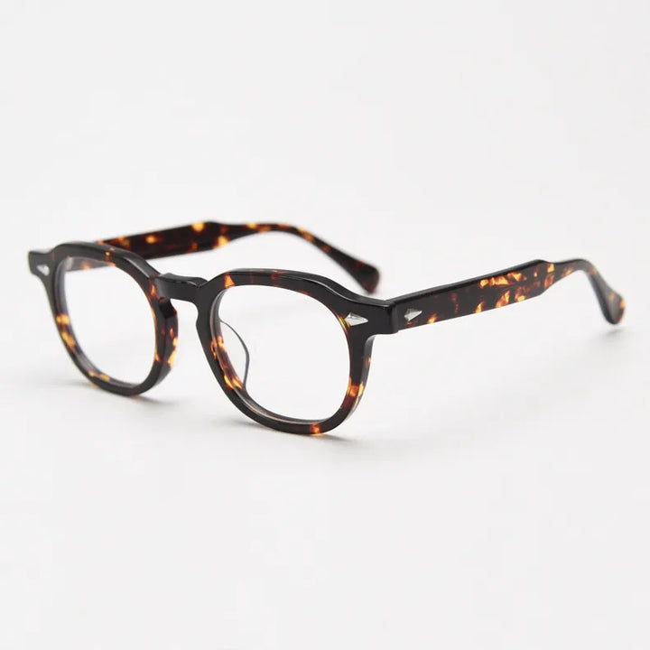 CCspace Unisex Full Rim Square Acetate Eyeglasses 56839 Full Rim CCspace C2Leopard