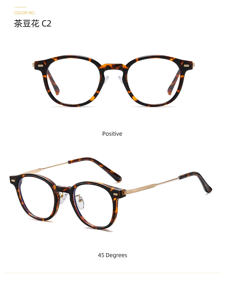 Reven Jate Unisex Full Rim Round Plastic Eyeglasses B1810 Full Rim Reven Jate