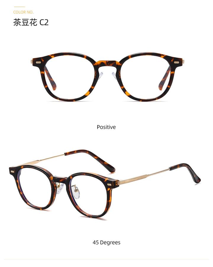 Reven Jate Unisex Full Rim Round Plastic Eyeglasses B1810 Full Rim Reven Jate