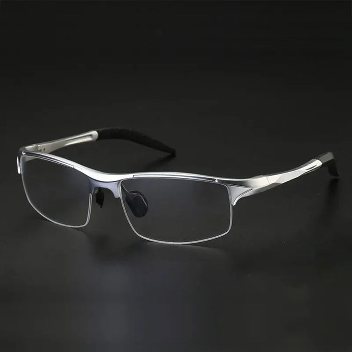 Handoer Unisex Semi Rim Rectangle Titanium Alloy Eyeglasses 8177 Semi Rim Handoer