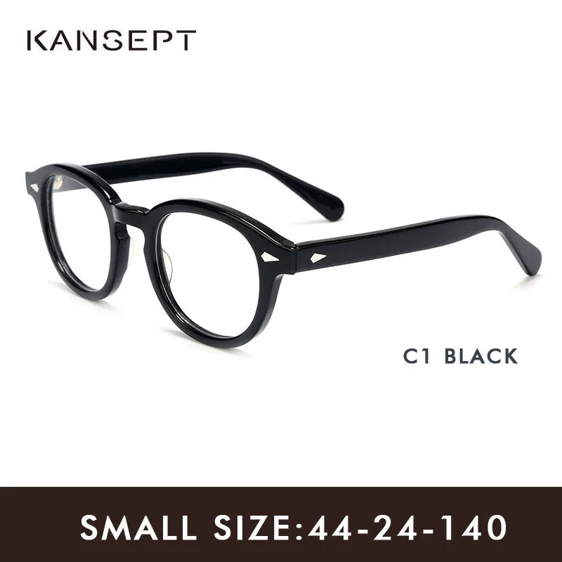 Kansept Unisex Full Rim Oval Round Acetate Reading Glasses 3 Sizes 74242 Reading Glasses Kansept BLACK-44 Prescription custom