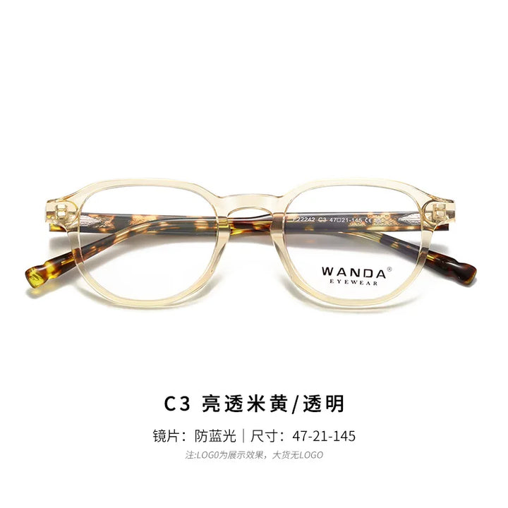 Reven Jate Women's Full Rim Flat Top Oval Tr 90 Alloy Eyeglasses 22242