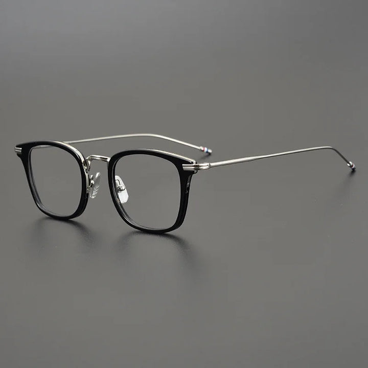 Black Mask Unisex Full Rim Square Alloy Acetate Eyeglasses 905 Full Rim Black Mask Black-Silver