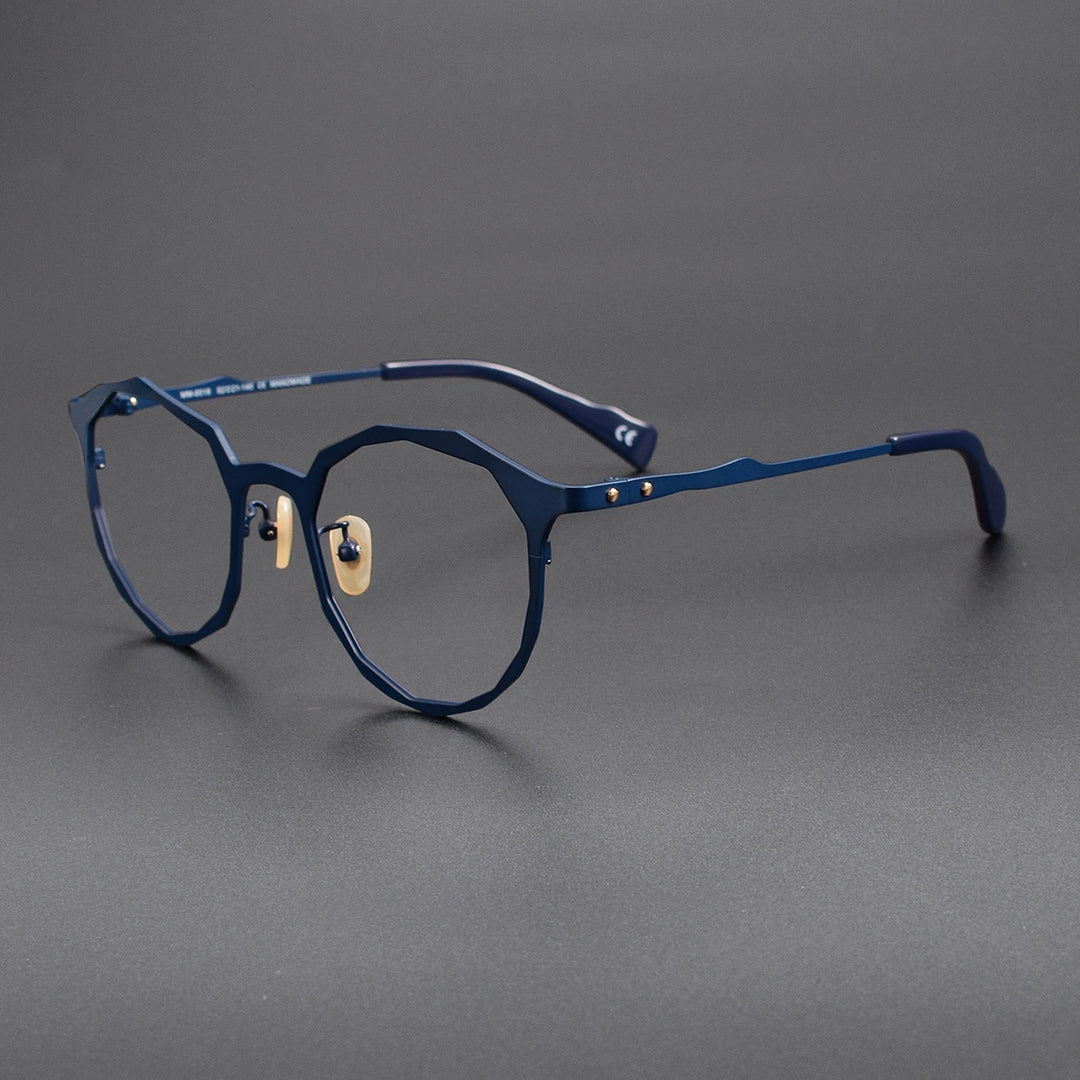 Muzz Unisex Full Rim Polygon Round Titanium Eyeglasses 620018