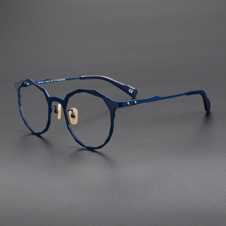 Muzz Unisex Full Rim Polygon Round Titanium Eyeglasses 620018